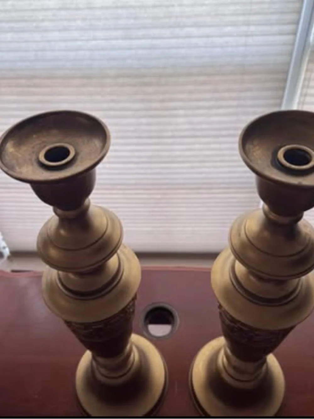 Vintage Made in Japan Brass Candlesticks Pair 21”